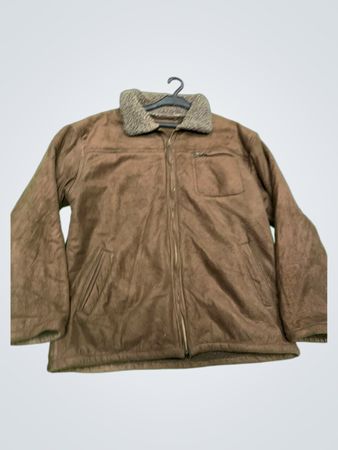 Brown Suede Jacket with Fur Collar
