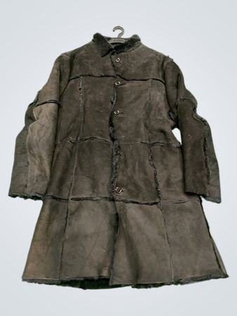 Dark Brown Suede and Shearling Coat