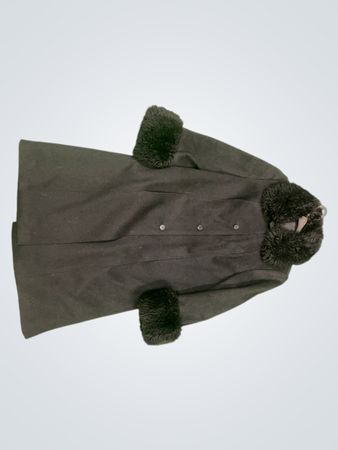 Black coat with fur trim