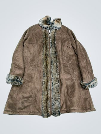 Avenue Faux Fur Trimmed Suede Jacket