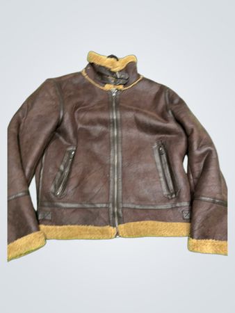 Brown Faux Fur Lined Bomber Jacket