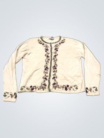 Heirloom Collection Damencreme Bestickter Cardigan
