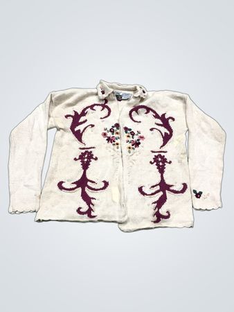 CAPACITY Petite Cream Bestickter Cardigan
