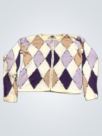 Dressbarn Women's Argyle Knit Cardigan