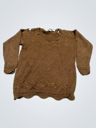 Express Tricot Brauner Floral Strickpullover