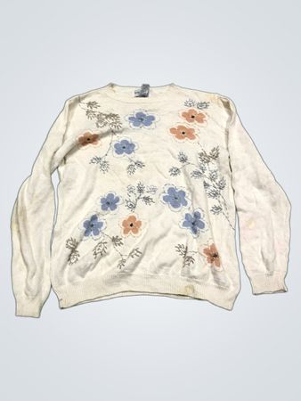 Alfred Dunner Damen Pullover mit floralem Druck und Rundhalsausschnitt