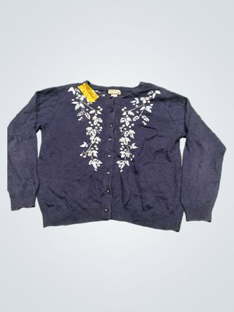 Erbstück Sammlerstück marineblauer bestickter Cardigan