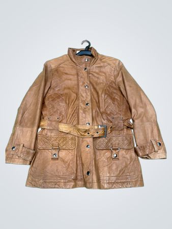 MIX YOUR STYLE Damen Braun Leder Gequiltete Gürteltasche