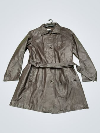 BROST INTERNATIONAL Leather Trench Coat