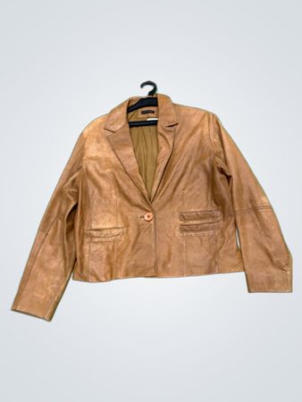 LAUR
ACLEMENT Brauner Leder-Blazer