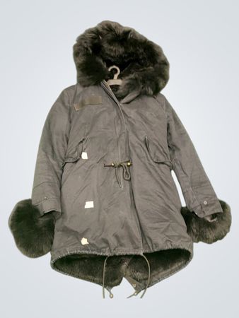 Moomookong Black Fur Hooded Parka Jacket