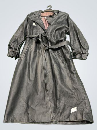 Black Leather Trench Coat