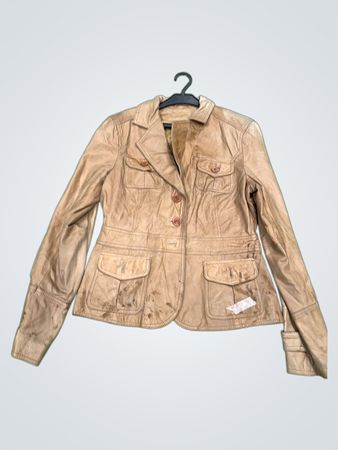 Tan Lederjacke