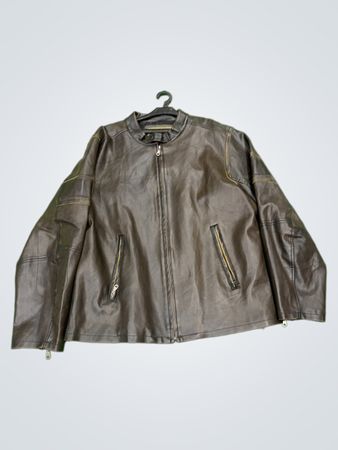 Braune Kunstlederjacke