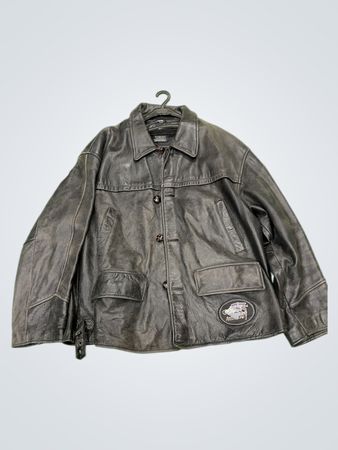 Herren schwarze Lederjacke