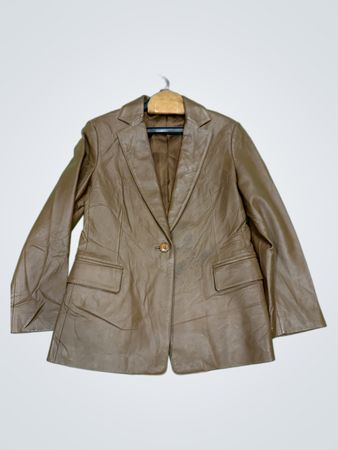 Raboem Skin's by Italy Brown Leather Blazer