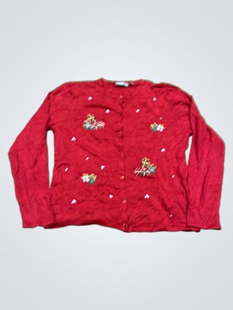 Croft & Barrow Roter Weihnachts-Geschenkpullover