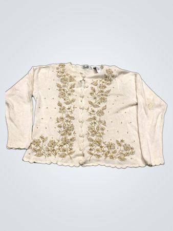 Victoria Jones Perlenbestickter Blumen-Cardigan