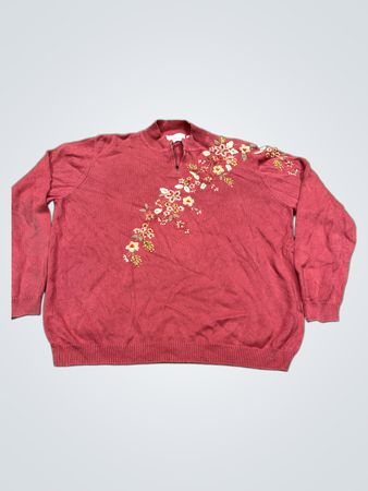 Alfred Dunner Bestickter Stehkragen-Pullover