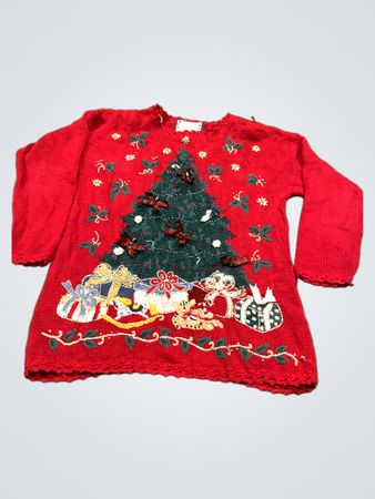 Private Collection von Carolina Colours Rotem Weihnachtsbaum-Pullover