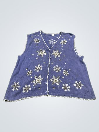Blauer Schneeflocken Weste