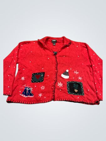Studio FA LA LA "Designers Originals" Roter Weihnachts-Pullover