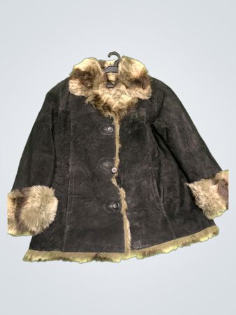 Black Suede Fur Trimmed Jacket