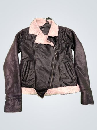 Little Marcel Kunstlederjacke mit Lammfellfutter