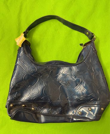 Unbranded marineblaues herzgeprägtes Schultertasche