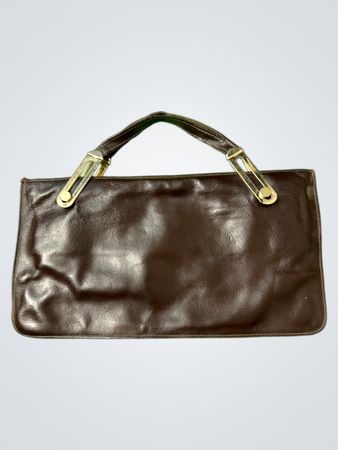 Braune Leder-Clutch Tasche