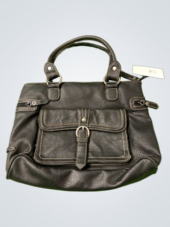 Schwarze Kunstleder-Handtasche