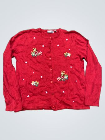 Croft & Barrow Roter Weihnachtscardigan