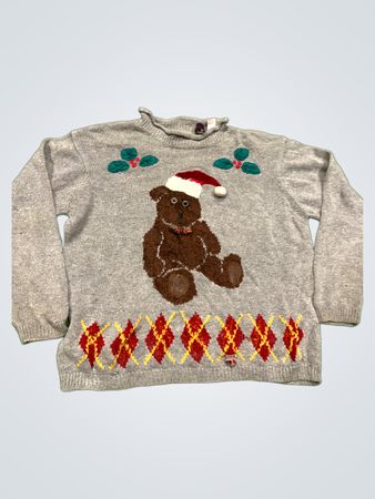 Karen Scott Petites Weihnachts-Teddybaer-Pullover