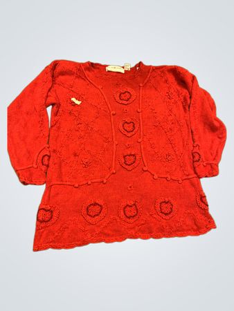 Maggie Lawrence Collection Roter Bestickter Pullover
