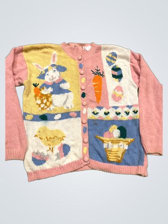 Osterhase, Karotte, Küken und Ei Strickjacke