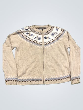 Croft & Barrow Damen Fair Isle Zip-Up Pullover