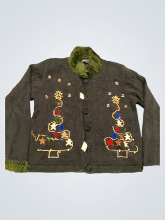 Die gesammelten Werke von BERCK BY TAKAKO Ramie Cotton Acrylic Weihnachtsbaum Cardigan