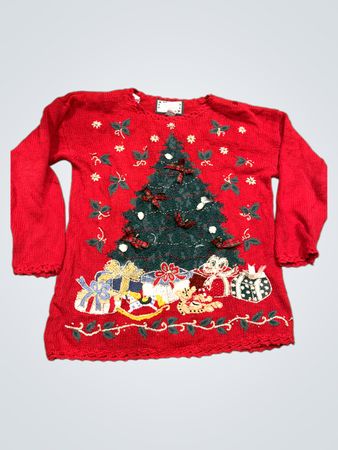Private Collection von Candi Colors Roter Weihnachtspullover