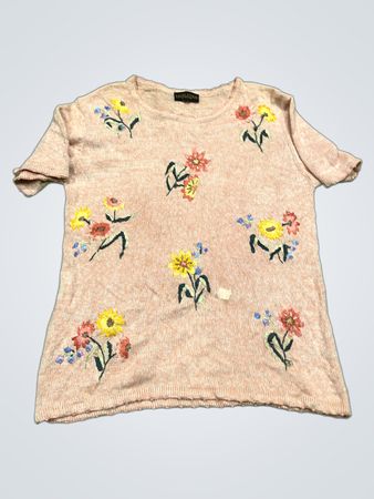 SALON STUDIO by HABAND Besticktes floral Strickoberteil