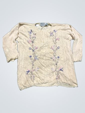 Shenanigans Damen Creme Bestickter Pullover