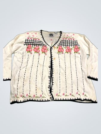 Storybook Knits Weiß bestickter Cardigan