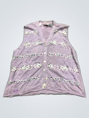 Jon Jon Petite Lila Blumen Knopf-Down Weste