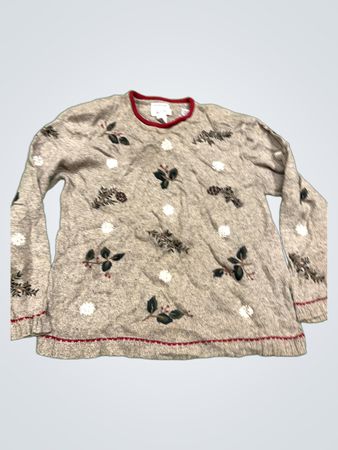 Christopher & Banks Handbestickter Strickpullover