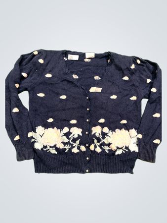 Margules Marineblauer Floral-Cardigan