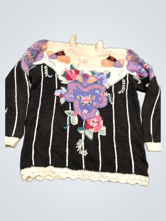 BECCA STONE Bestickter Blumenpullover