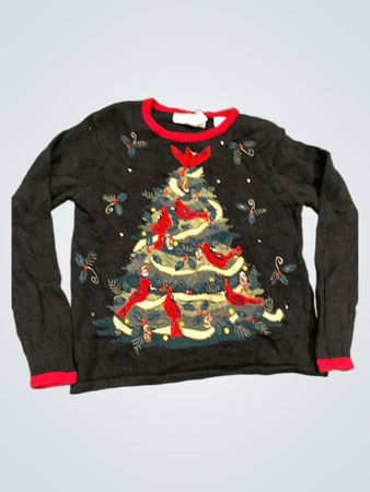 Erbstück Sammlerstücke Weihnachtskollektion Schwarzer Kardinal Weihnachtsbaumpullover