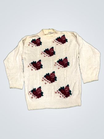 Haffner Cream Floral Knit Sweater