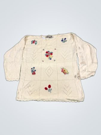 Tulchan Pure Cotton Bestickter Pullover