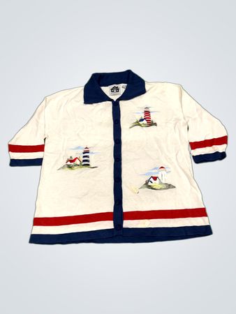 Storybook Knits Damen Leuchtturm besticktes Shirt