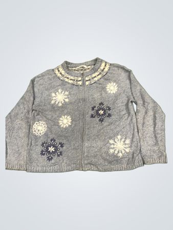 Croft & Barrow Damen Schneeflocke Zip-Up Pullover
